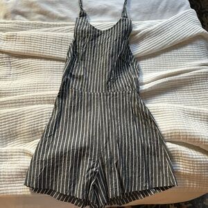 Striped halter romper